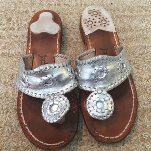 Jack Rogers Silver Metallic Palm Beach Sandals